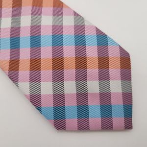 NWT Stafford Men's Multicolor Plaid Silk Tie OS
